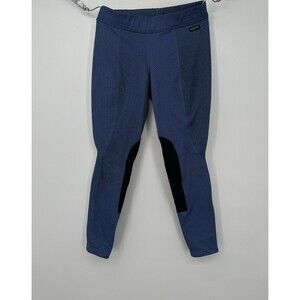 Kerrits Riding Pants Women Sz L Tights Leggings Blue Patterned Equestrian Pocket